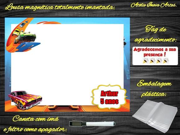 Lousa Magnética Hot Wheels com Embalagem