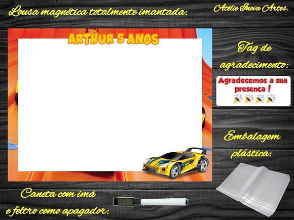 Lousa Magnética Hot Wheels com Embalagem