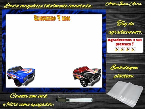 Lousa Magnética Hot Wheels com Embalagem