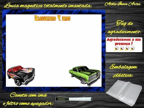 Lousa Magnética Hot Wheels com Embalagem