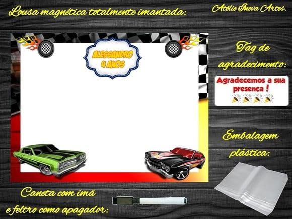 Lousa Magnética Hot Wheels com Embalagem