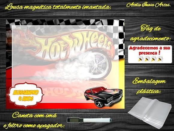 Lousa Magnética Hot Wheels com Embalagem