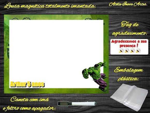 Lousa Magnética Hulk com Embalagem