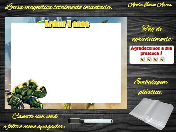 Lousa Magnética Hulk com Embalagem