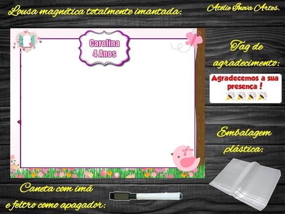 Lousa Magnética Jardim Encantado com Embalagem