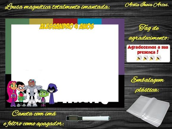 Lousa Magnética Jovens Titãs com Embalagem