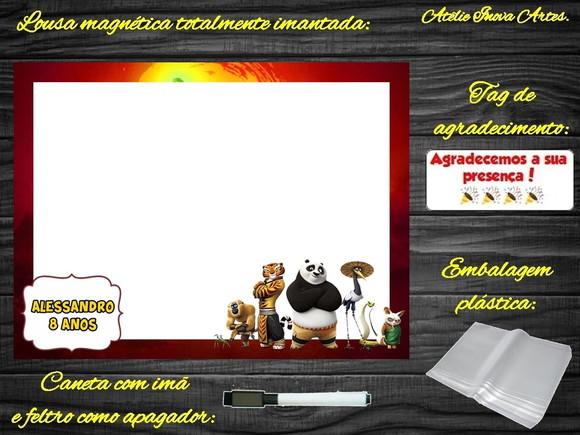 Lousa Magnética Kung Fu Panda com Embalagem
