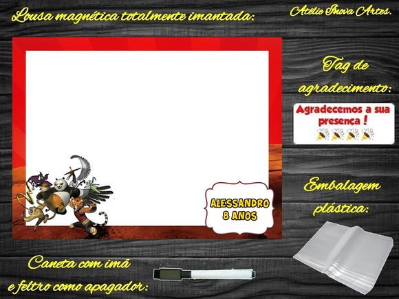 Lousa Magnética Kung Fu Panda com Embalagem
