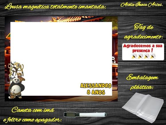 Lousa Magnética Kung Fu Panda com Embalagem