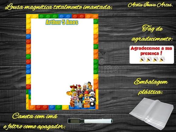 Lousa Magnética Lego com Embalagem
