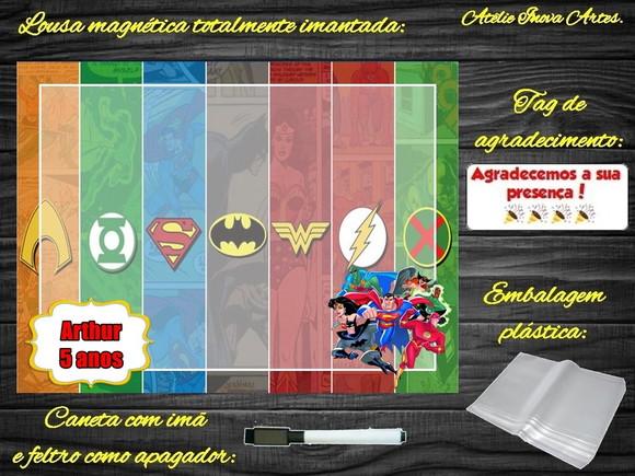 Lousa Magnética Liga da Justiça com Embalagem