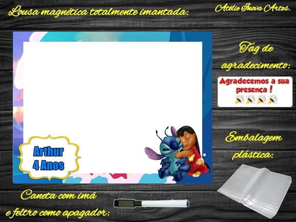 Lousa Magnética Lilo & Stitch com Embalagem
