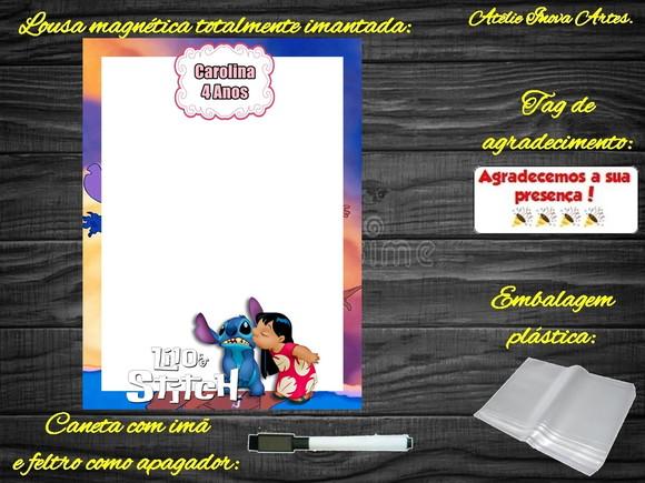 Lousa Magnética Lilo & Stitch com Embalagem