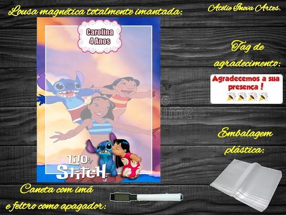 Lousa Magnética Lilo & Stitch com Embalagem