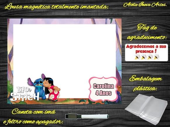 Lousa Magnética Lilo & Stitch com Embalagem