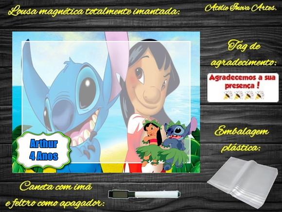 Lousa Magnética Lilo & Stitch com Embalagem
