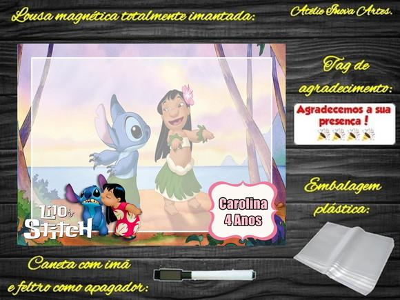 Lousa Magnética Lilo & Stitch com Embalagem