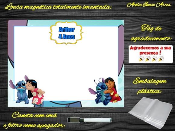 Lousa Magnética Lilo & Stitch com Embalagem