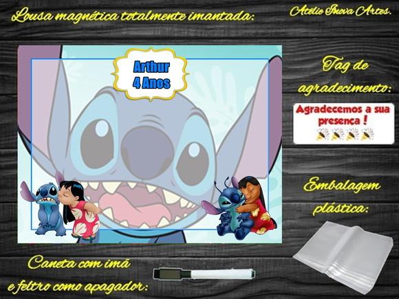 Lousa Magnética Lilo & Stitch com Embalagem