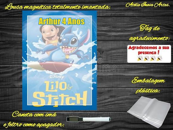 Lousa Magnética Lilo & Stitch com Embalagem