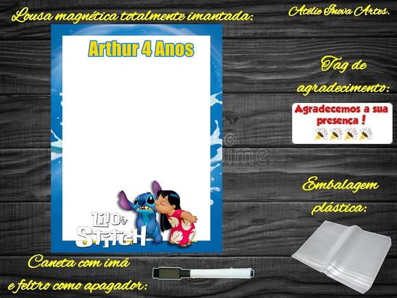 Lousa Magnética Lilo & Stitch com Embalagem