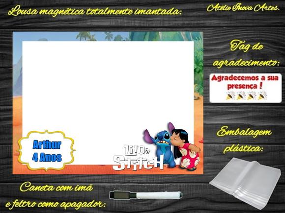 Lousa Magnética Lilo & Stitch com Embalagem
