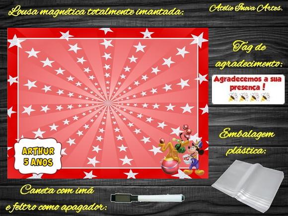 Lousa Magnética Mickey Circo com Embalagem