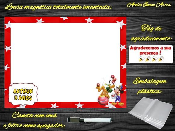 Lousa Magnética Mickey Circo com Embalagem