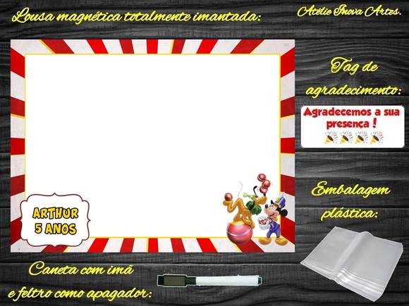 Lousa Magnética Mickey Circo com Embalagem