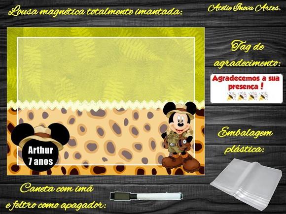 Lousa Magnética Mickey Safari com Embalagem