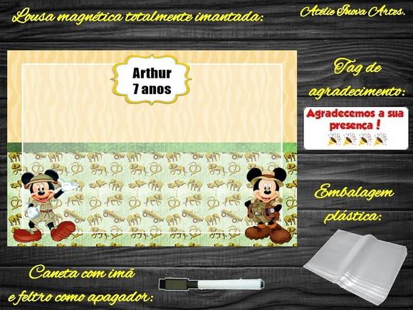 Lousa Magnética Mickey Safari com Embalagem