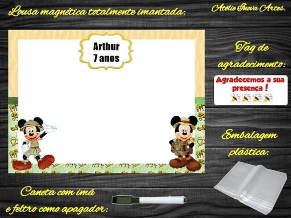 Lousa Magnética Mickey Safari com Embalagem