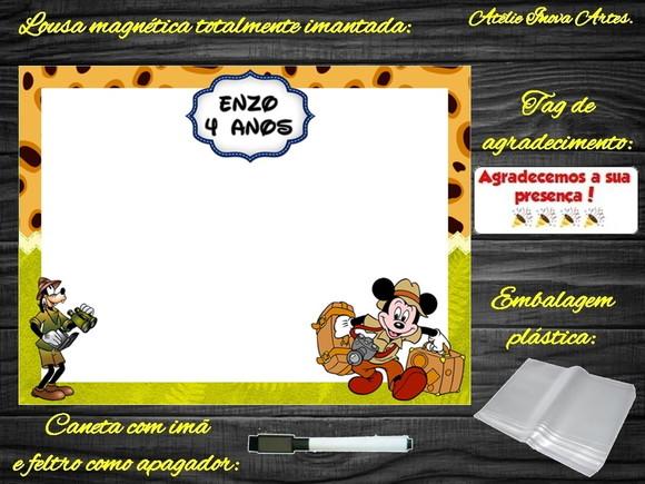 Lousa Magnética Mickey Safari com Embalagem
