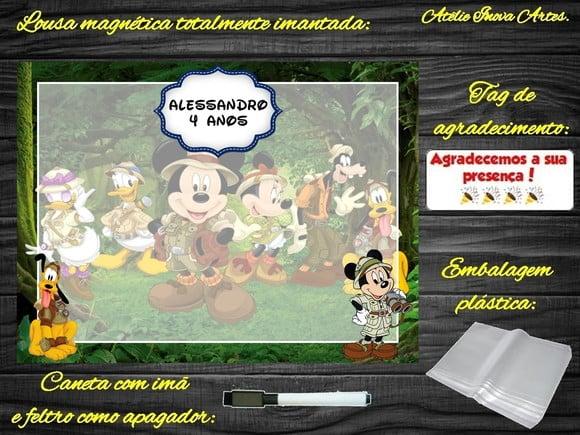 Lousa Magnética Mickey Safari com Embalagem