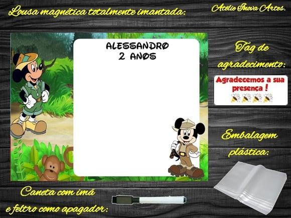 Lousa Magnética Mickey Safari com Embalagem