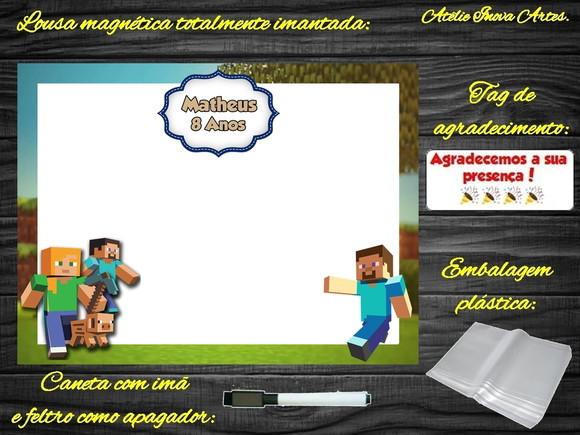 Lousa Magnética Minecraft com Embalagem
