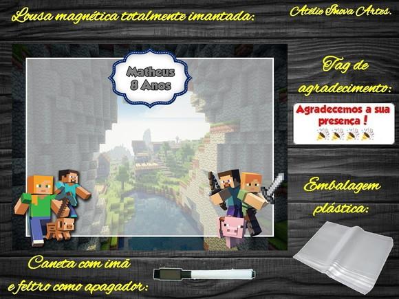 Lousa Magnética Minecraft com Embalagem
