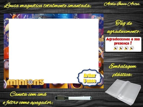 Lousa Magnética Minions com Embalagem