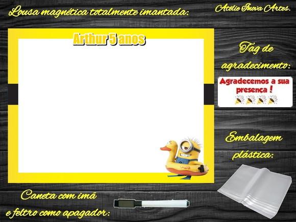 Lousa Magnética Minions com Embalagem
