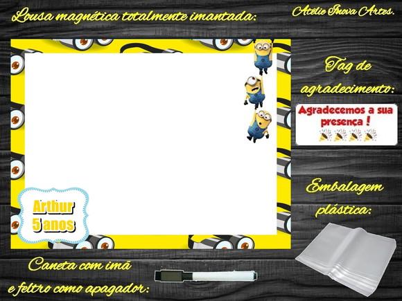Lousa Magnética Minions com Embalagem
