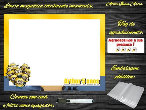 Lousa Magnética Minions com Embalagem