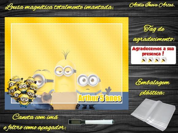 Lousa Magnética Minions com Embalagem