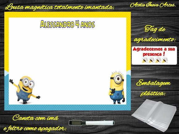 Lousa Magnética Minions com Embalagem