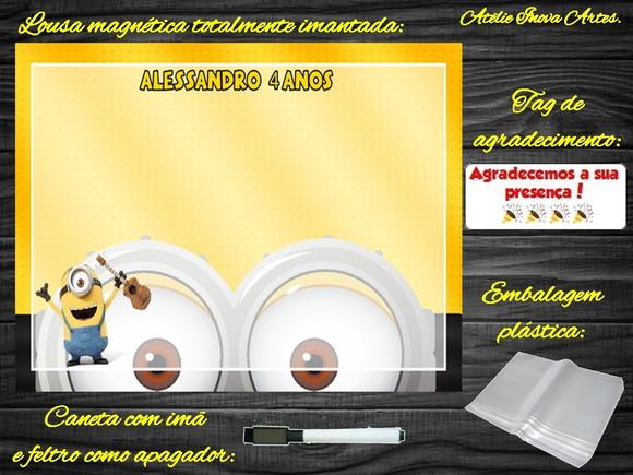 Lousa Magnética Minions com Embalagem