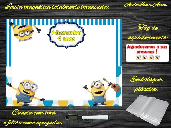 Lousa Magnética Minions com Embalagem