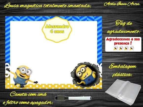 Lousa Magnética Minions com Embalagem