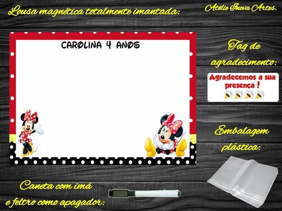 Lousa Magnética Minnie com Embalagem