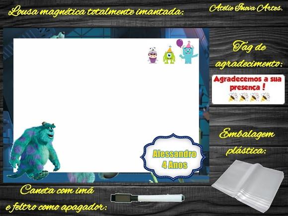 Lousa Magnética Monstros S.a com Embalagem