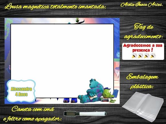 Lousa Magnética Monstros S.a com Embalagem