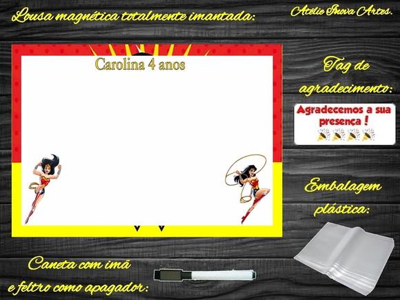 Lousa Magnética Mulher Maravilha com Embalagem